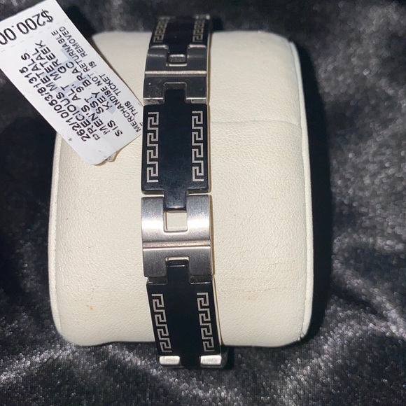 NWT MACY’S MEN’S REG $200 STAINLESS STEEL GREEK KEY REVERSIBLE BRACELET - Picture 3 of 9
